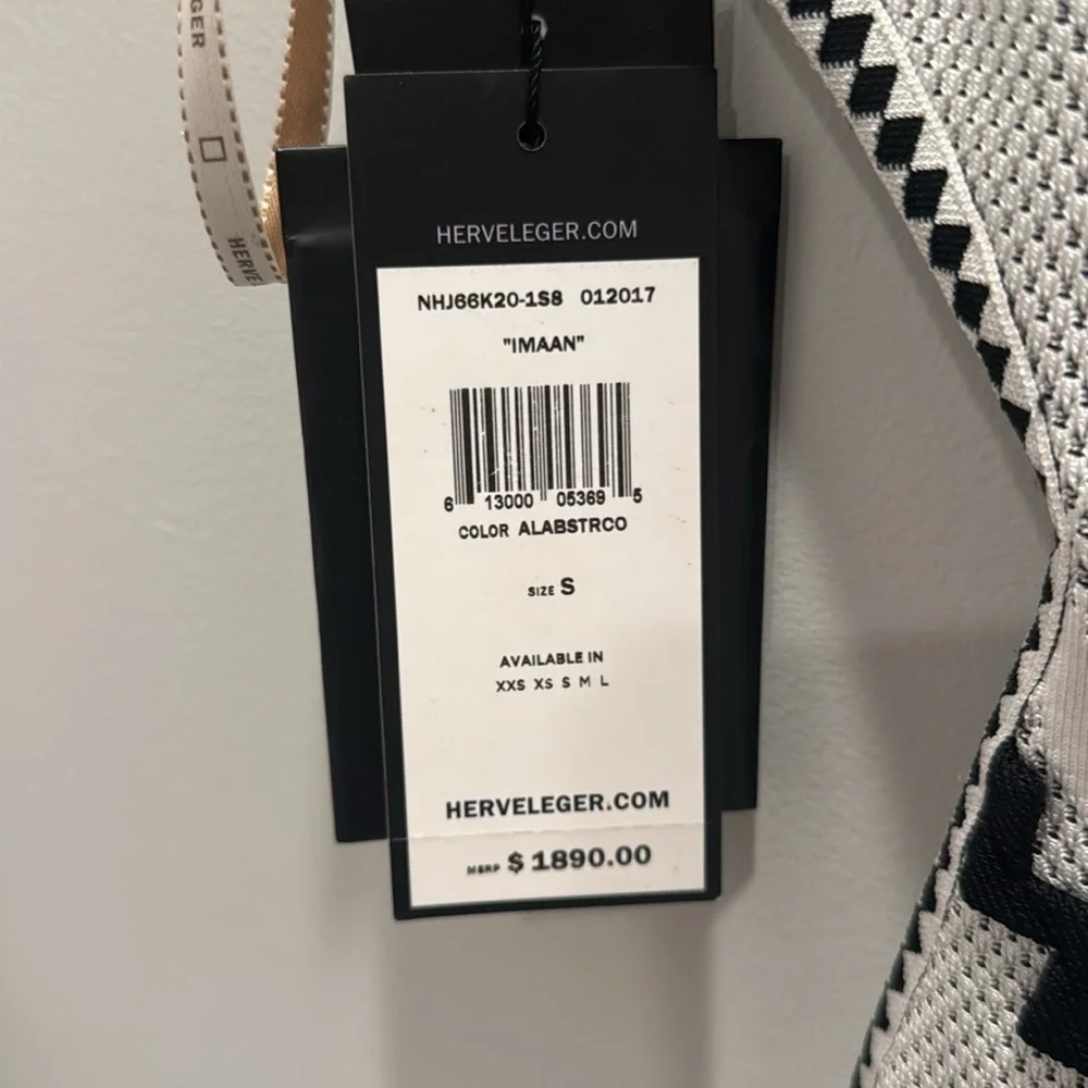 Herve Leger Bandage Black and White IMAAN Dress Size S New w/Tags MSRP $1,890 - Picture 5 of 10